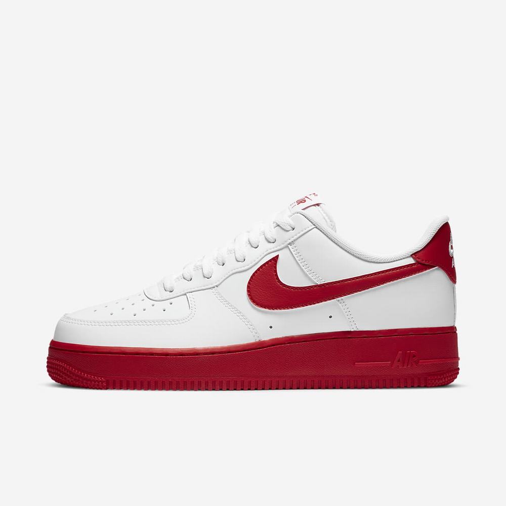 Sneakers Nike Air Force 1 '07 Blanche 1945-672 White/White/University Red Homme | POZ-76004018